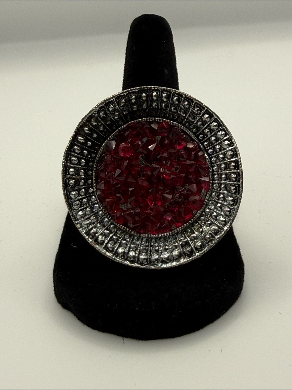 Silver-Tone Oversized Cocktail Ring